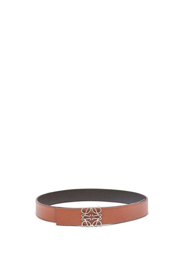 Reversible Anagram belt in soft grained calfskin and smooth calfskin
