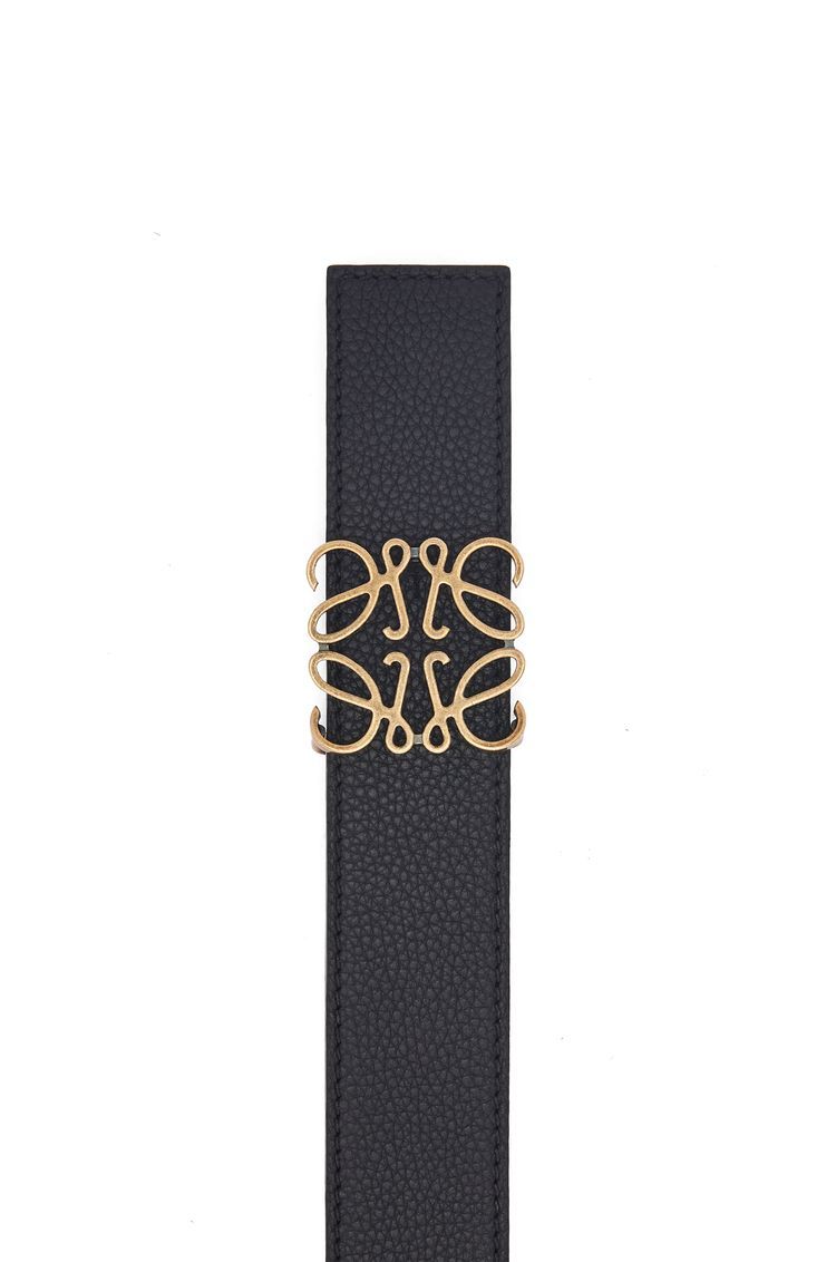 Reversible Anagram belt in soft grained calfskin and smooth calfskin