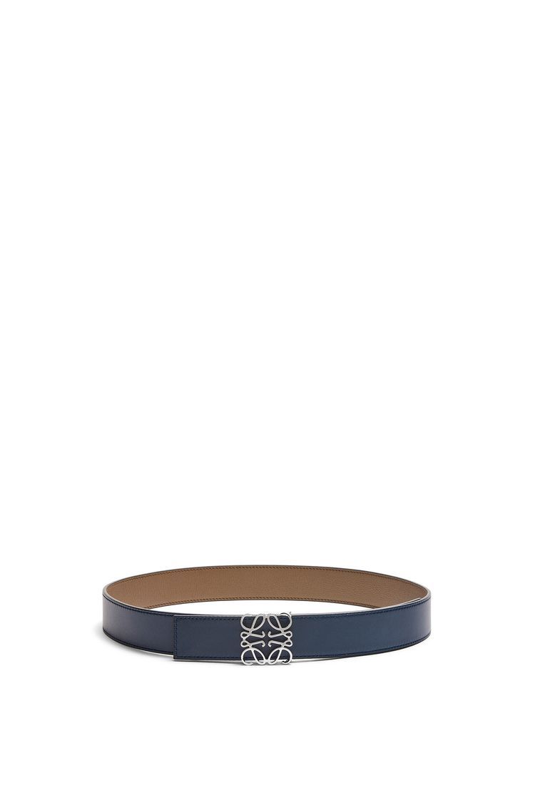 Reversible Anagram belt in soft grained calfskin and smooth calfskin