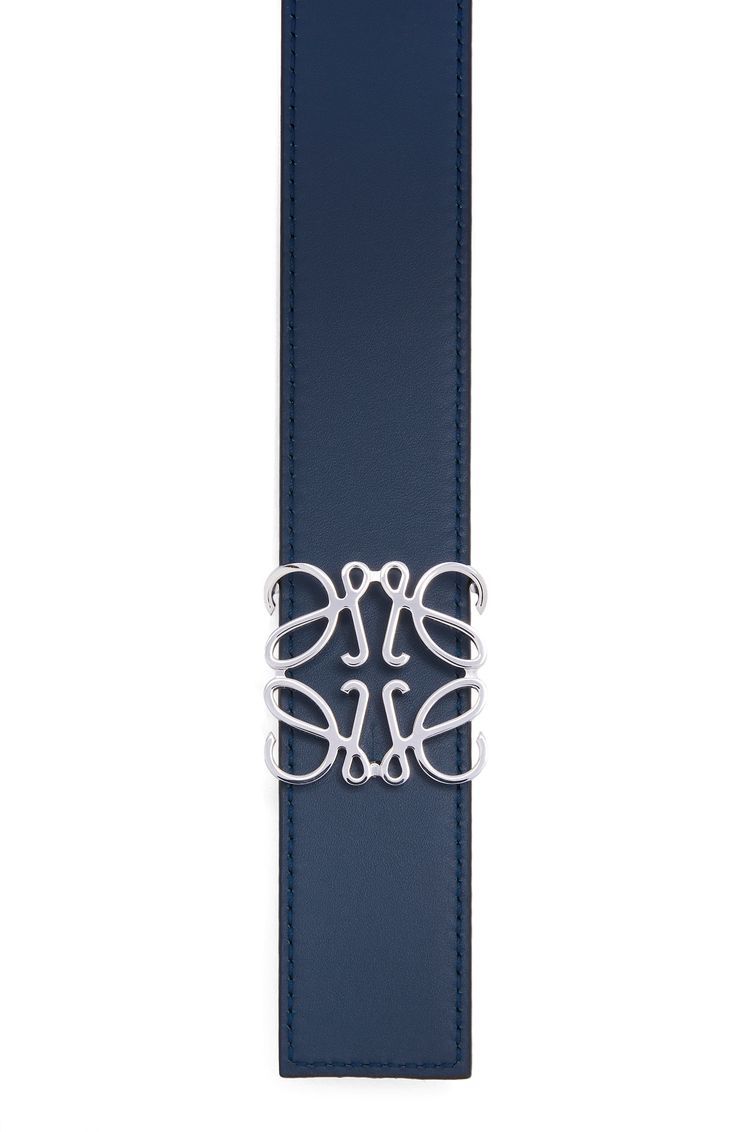 Reversible Anagram belt in soft grained calfskin and smooth calfskin