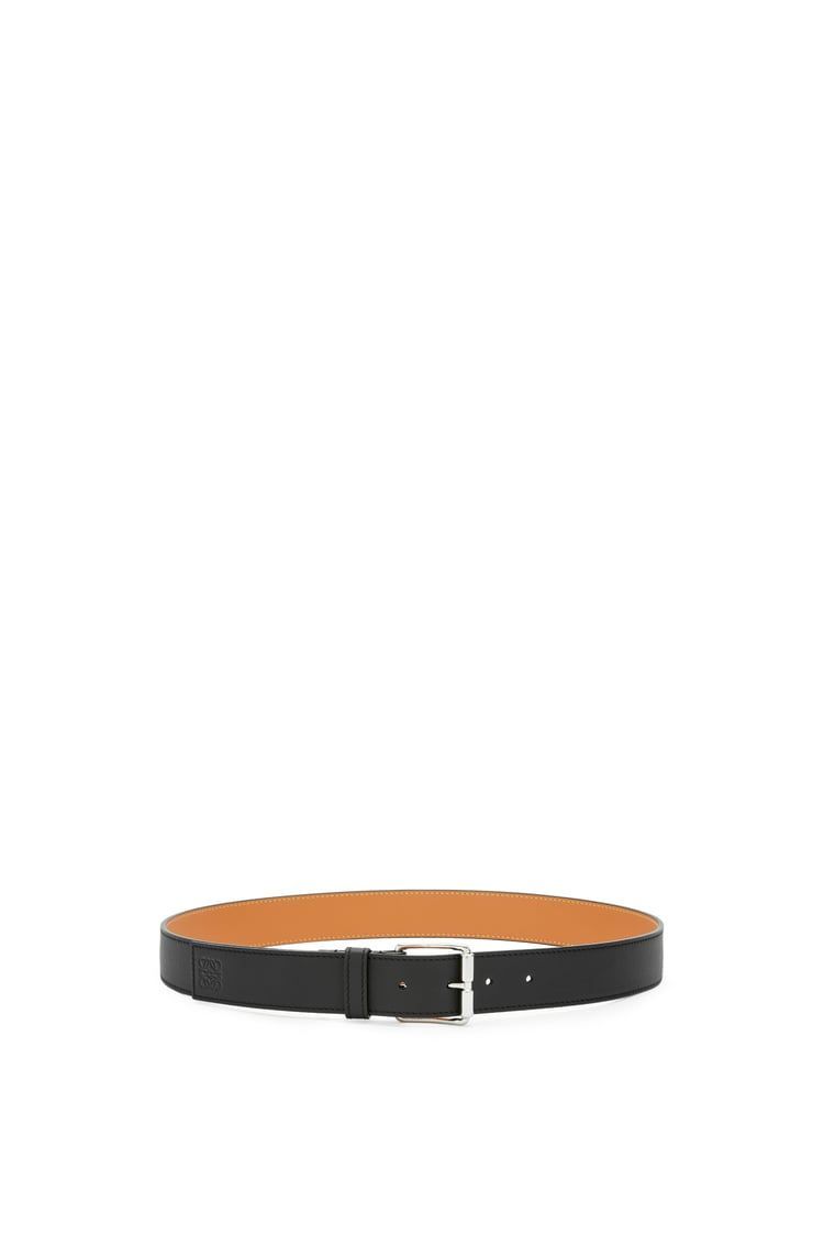 Roller buckle belt in smooth calfskin