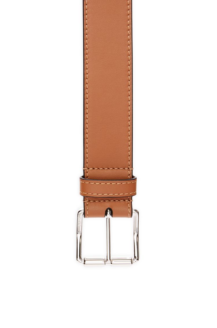 Roller buckle belt in smooth calfskin