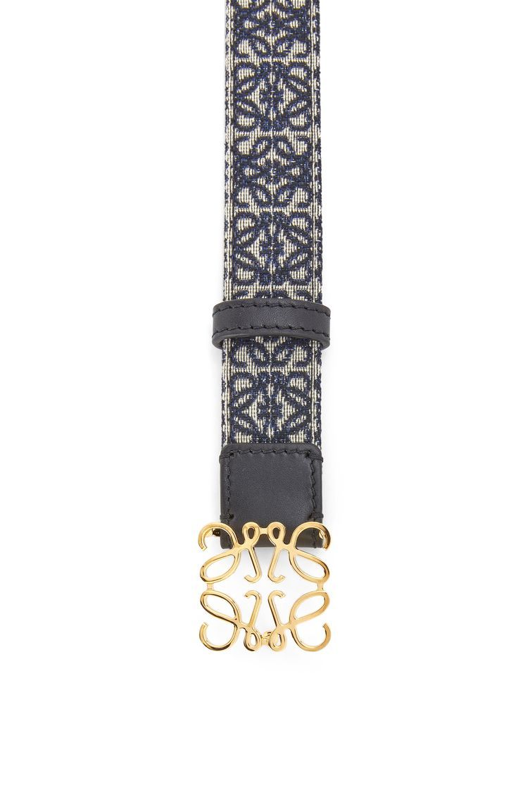 Anagram belt in jacquard and calfskin