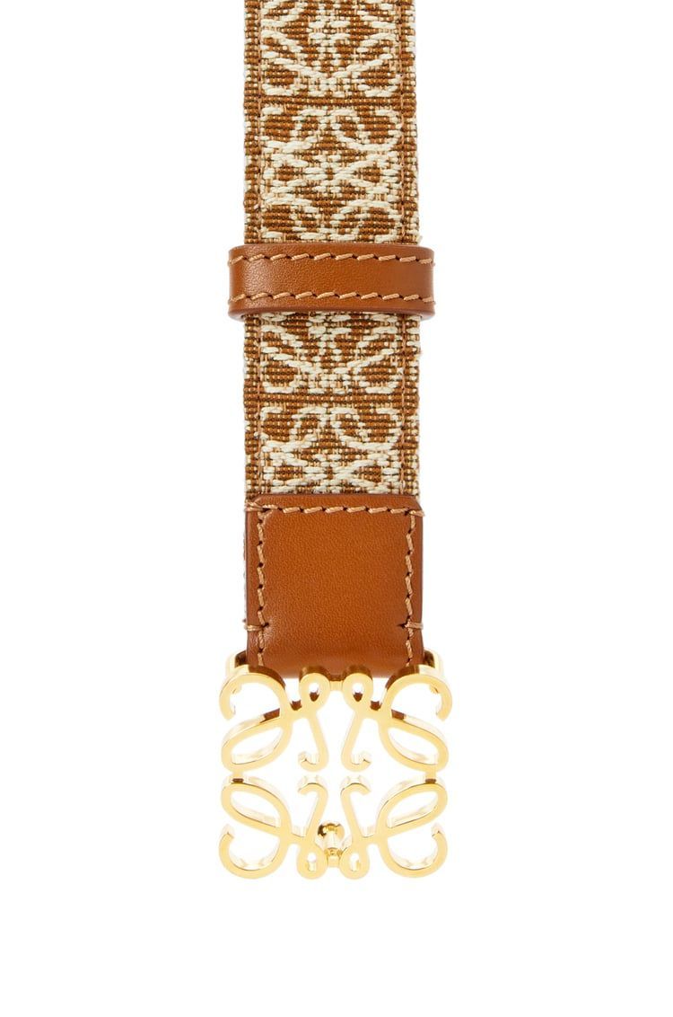 Anagram belt in jacquard and calfskin