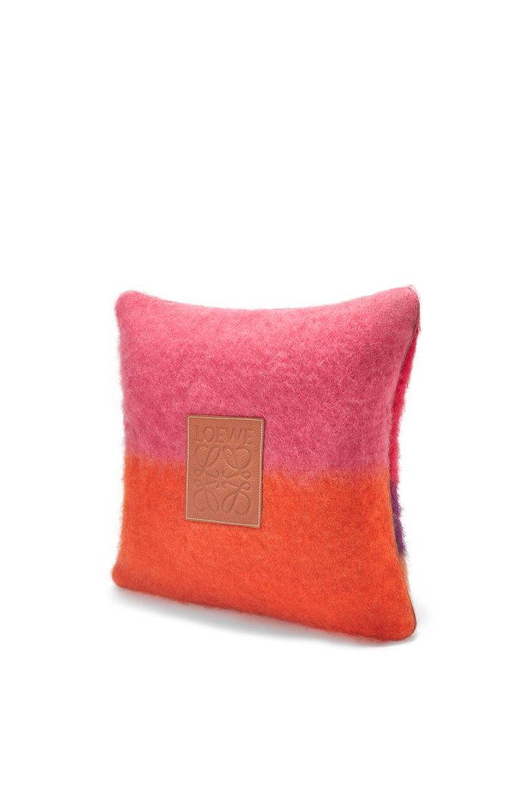 Stripe cushion in mohair and wool