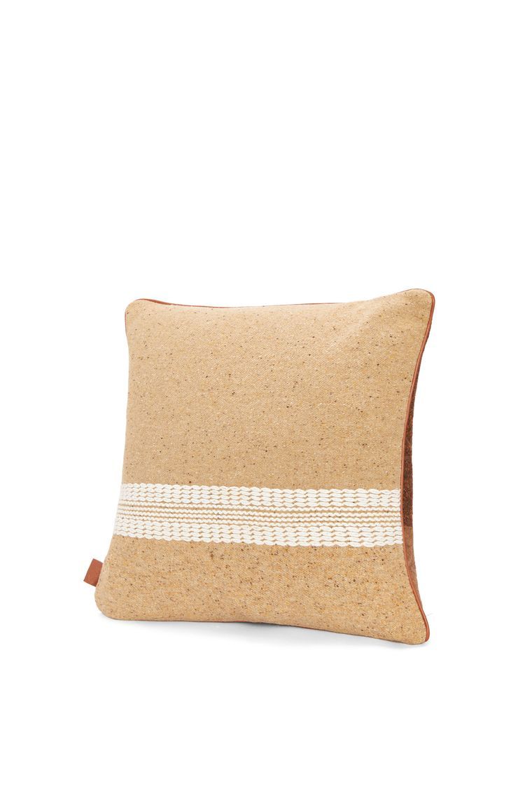 Stripe cushion in wool and linen
