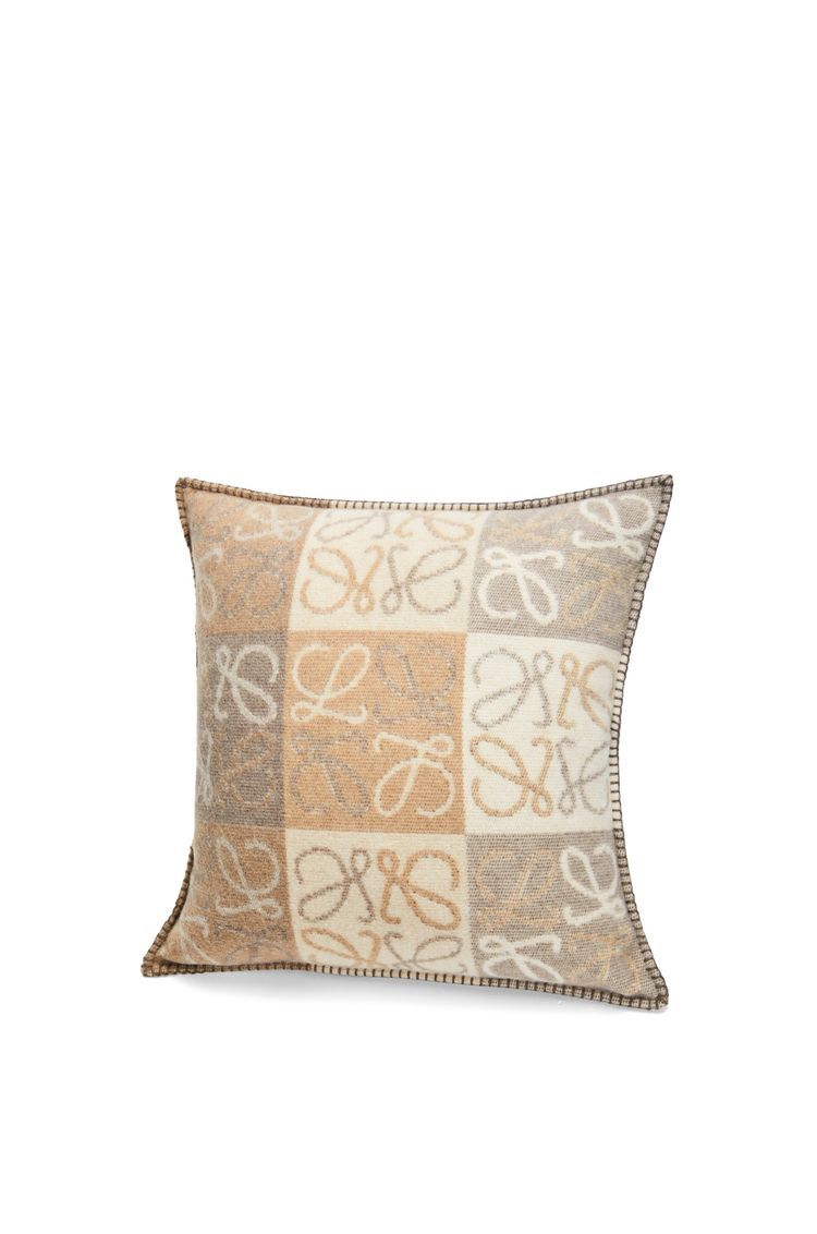 Checkerboard cushion in mohair