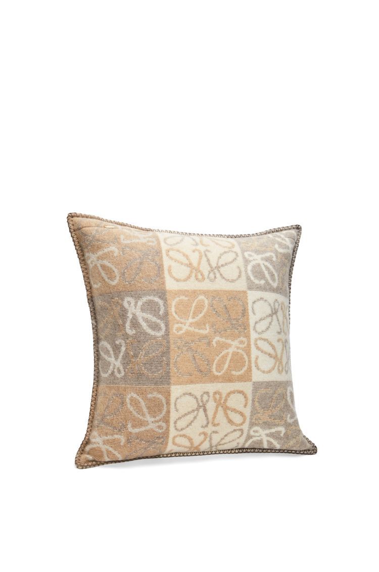 Checkerboard cushion in mohair