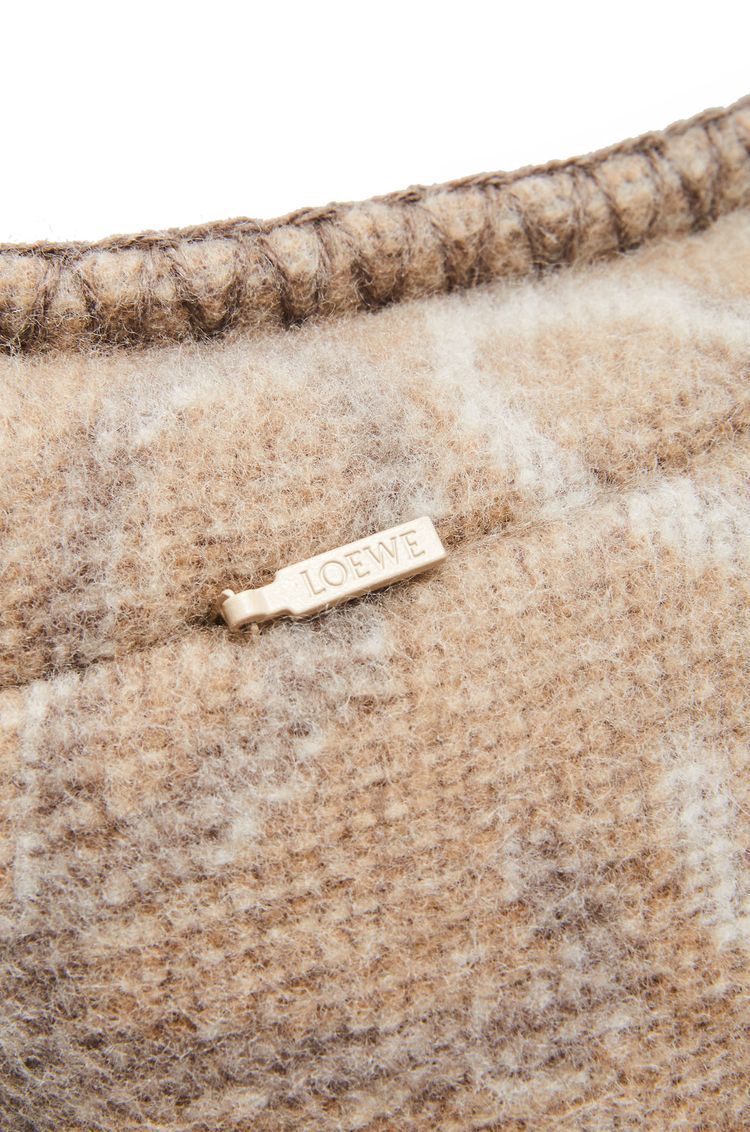 Checkerboard cushion in mohair