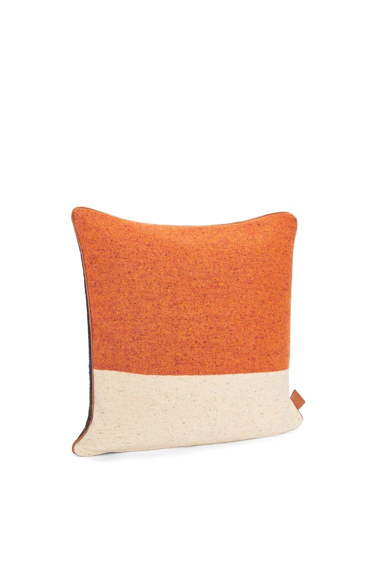 Stripe cushion in wool and linen