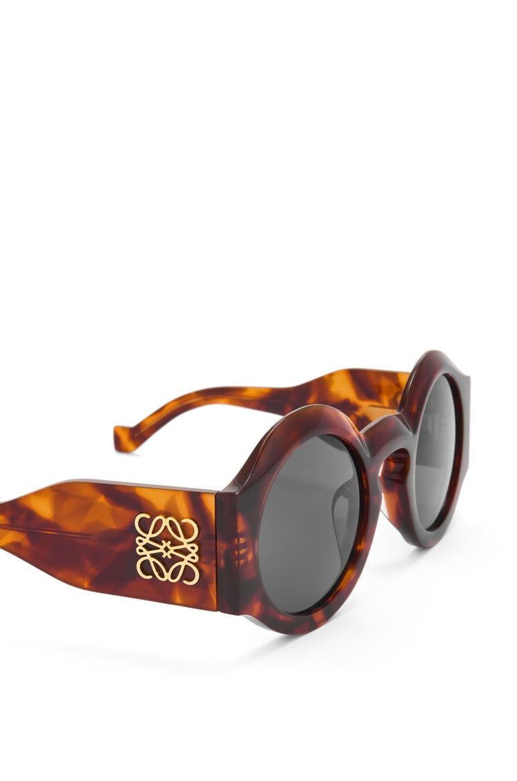 Curved sunglasses in acetate