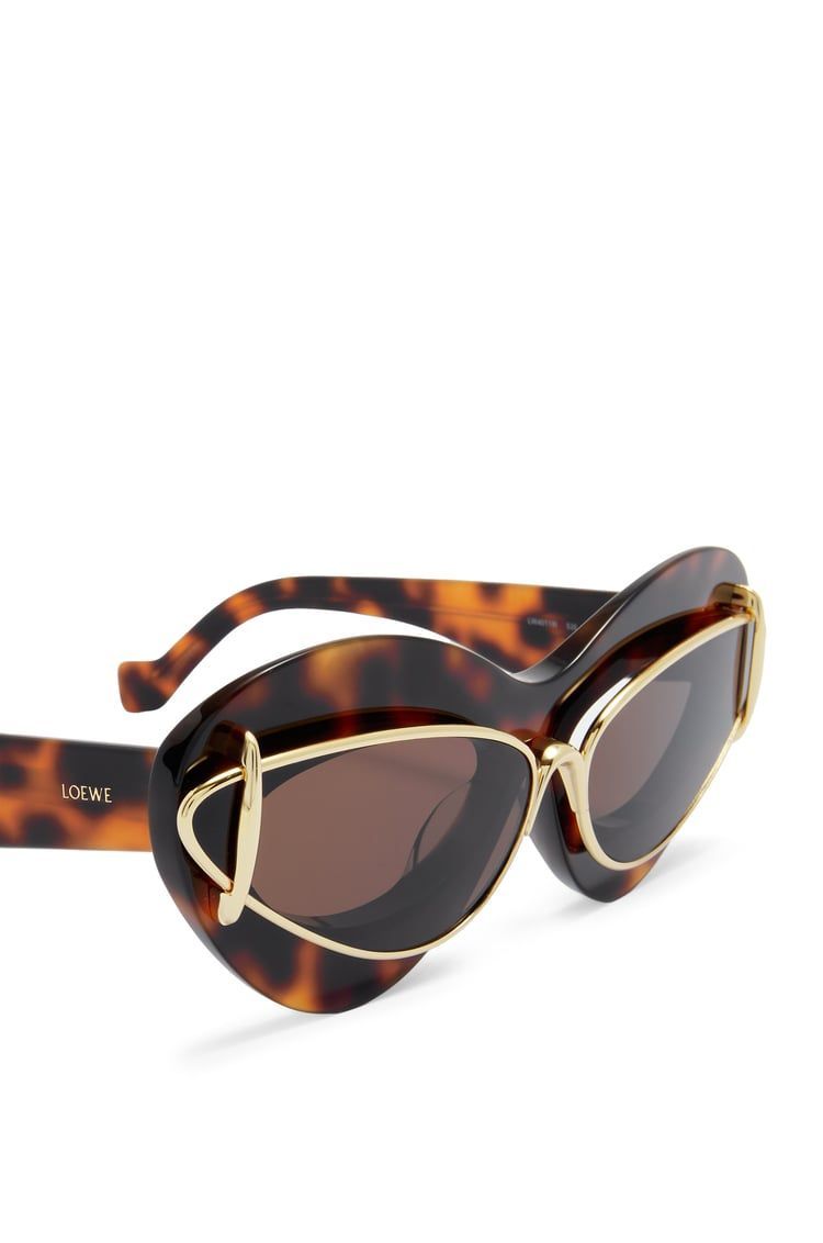 Cateye double frame sunglasses in acetate and metal