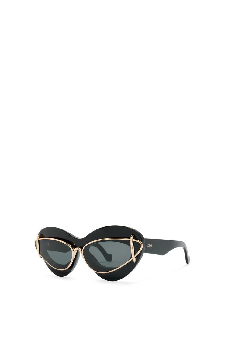 Cateye double frame sunglasses in acetate and metal