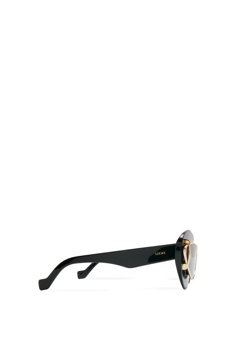 Cateye double frame sunglasses in acetate and metal