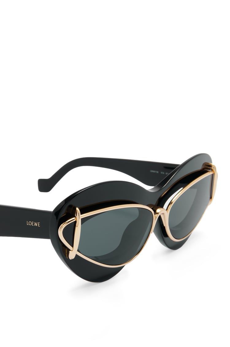 Cateye double frame sunglasses in acetate and metal