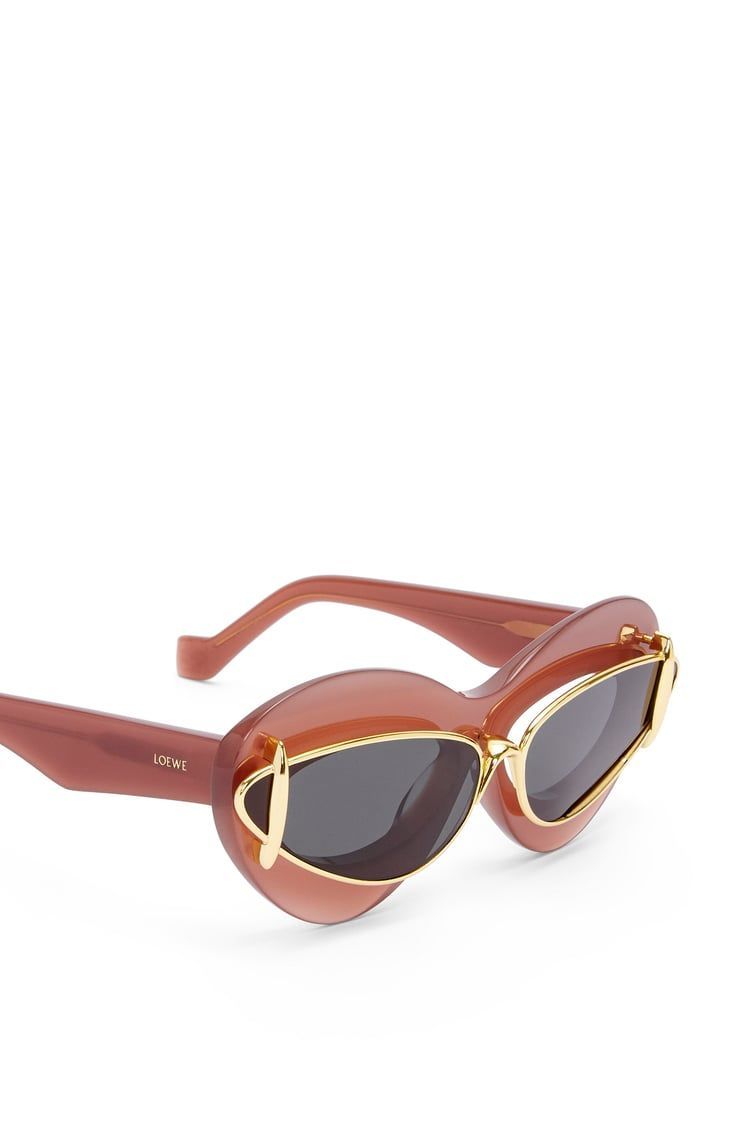 Cateye double frame sunglasses in acetate and metal