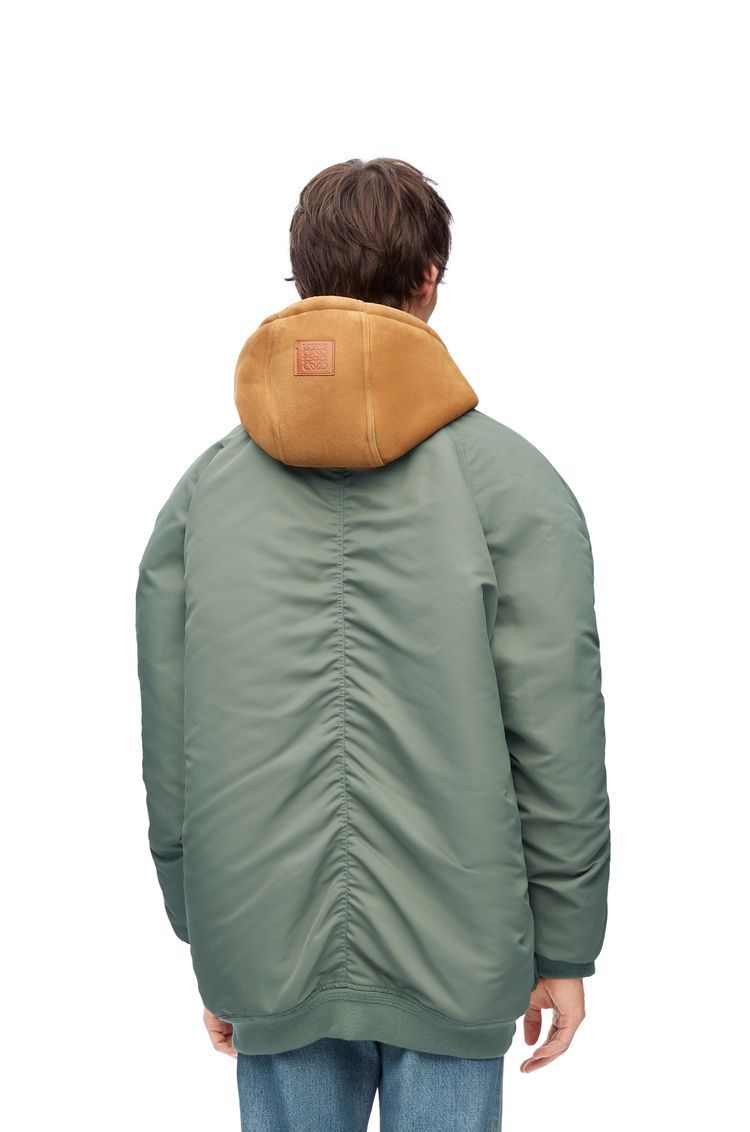 Hooded bomber jacket in nylon