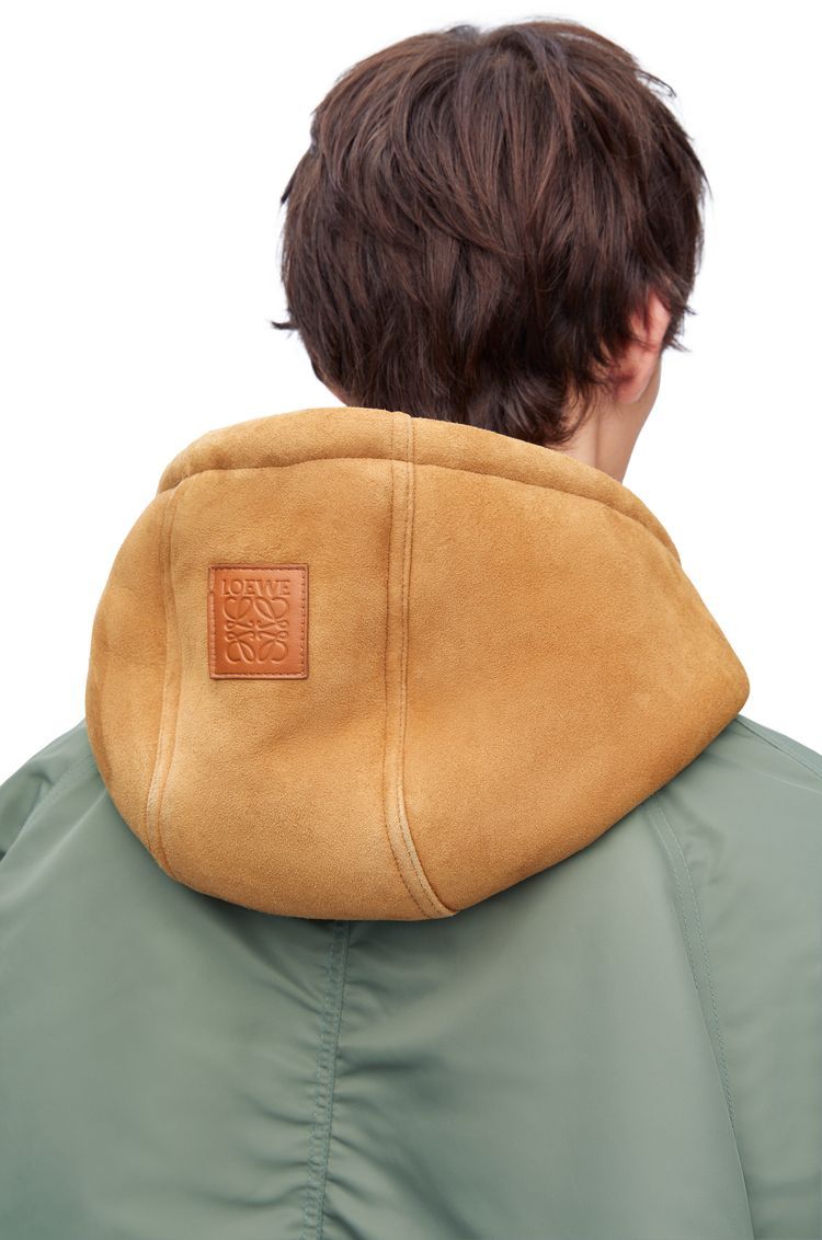 Hooded bomber jacket in nylon