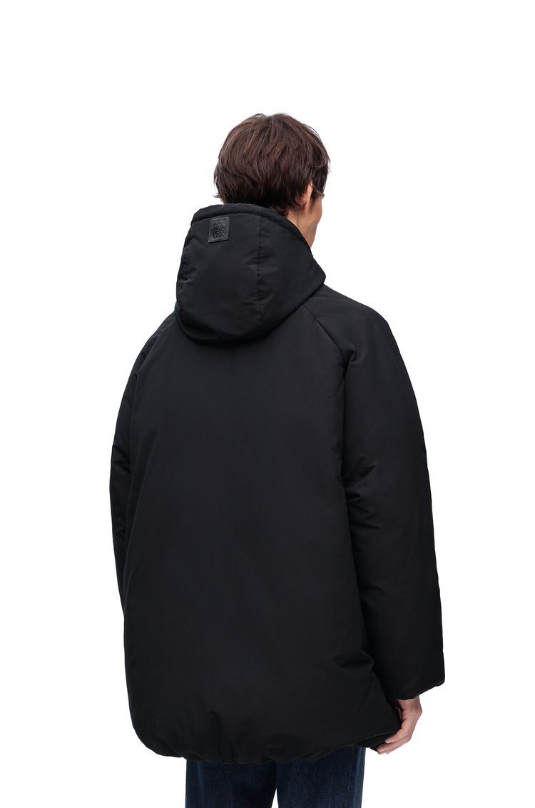 Padded bomber coat in technical cotton