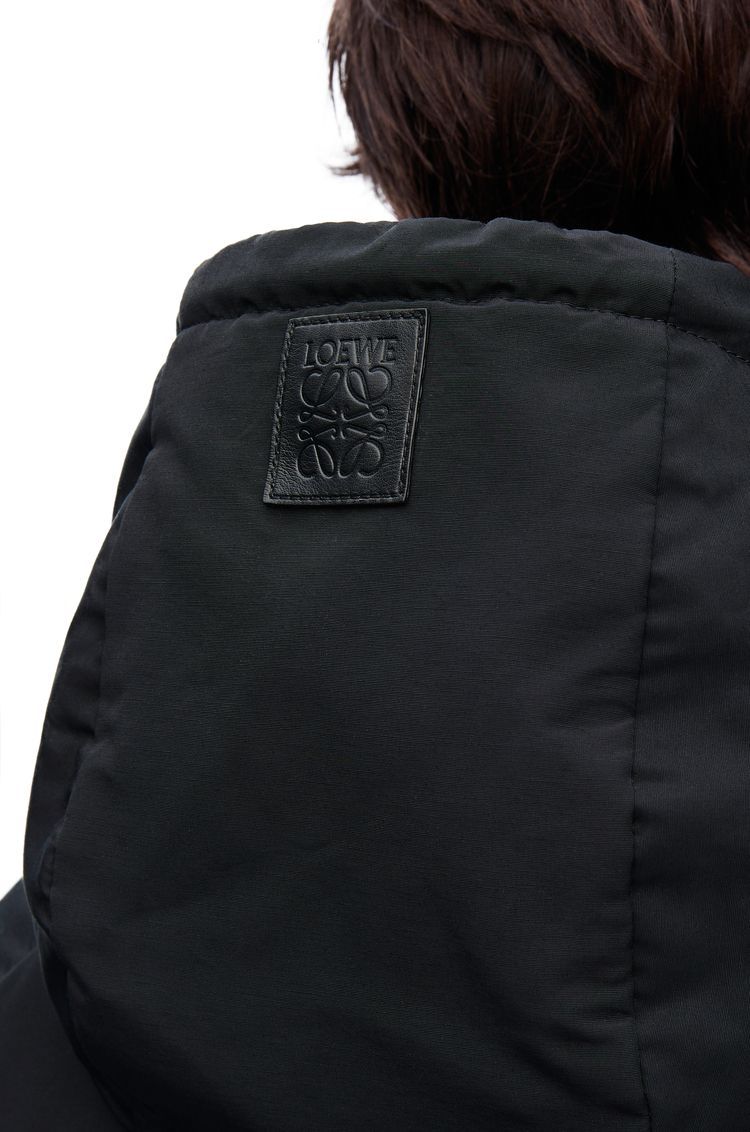 Padded bomber coat in technical cotton