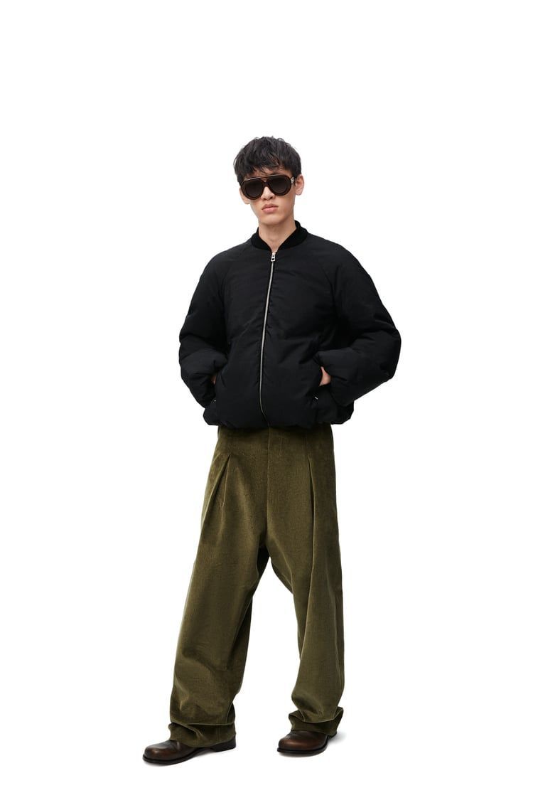 Padded bomber jacket in technical cotton