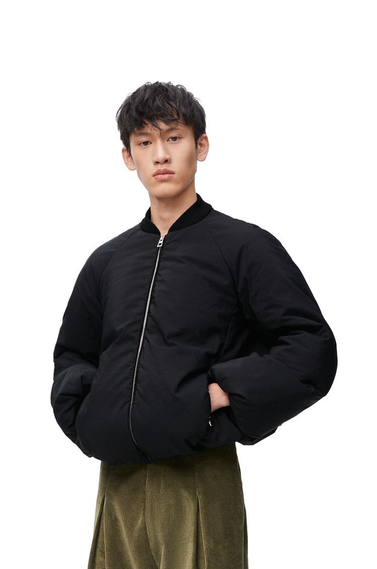 Padded bomber jacket in technical cotton