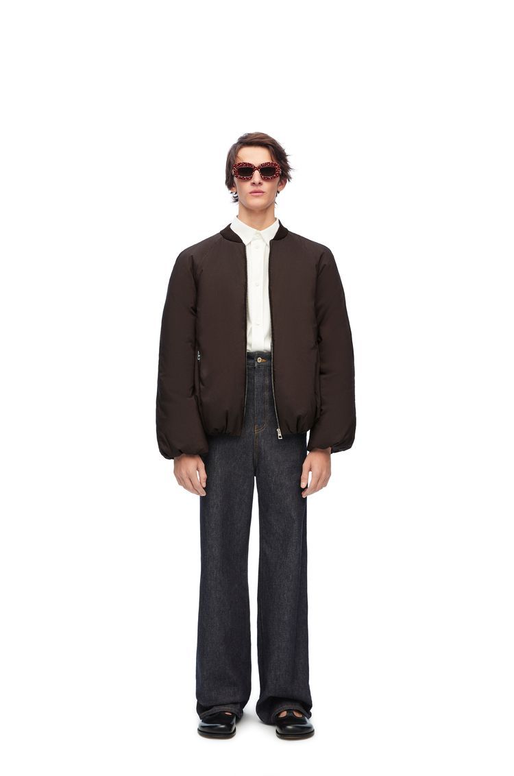 Padded bomber jacket in technical cotton