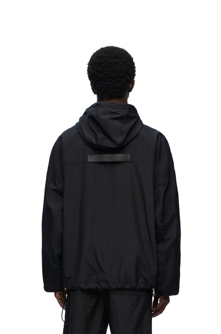Hooded jacket in technical silk