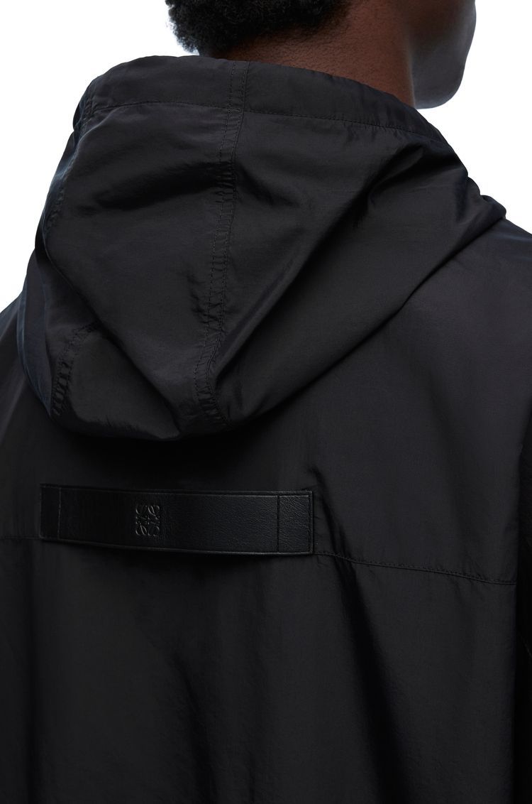 Hooded jacket in technical silk