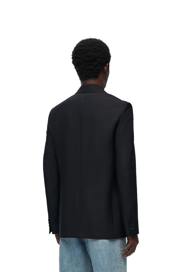 Double breasted jacket in wool and mohair