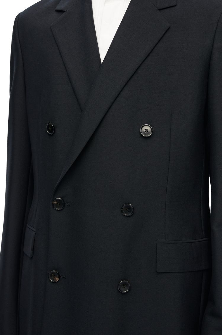 Double breasted jacket in wool and mohair