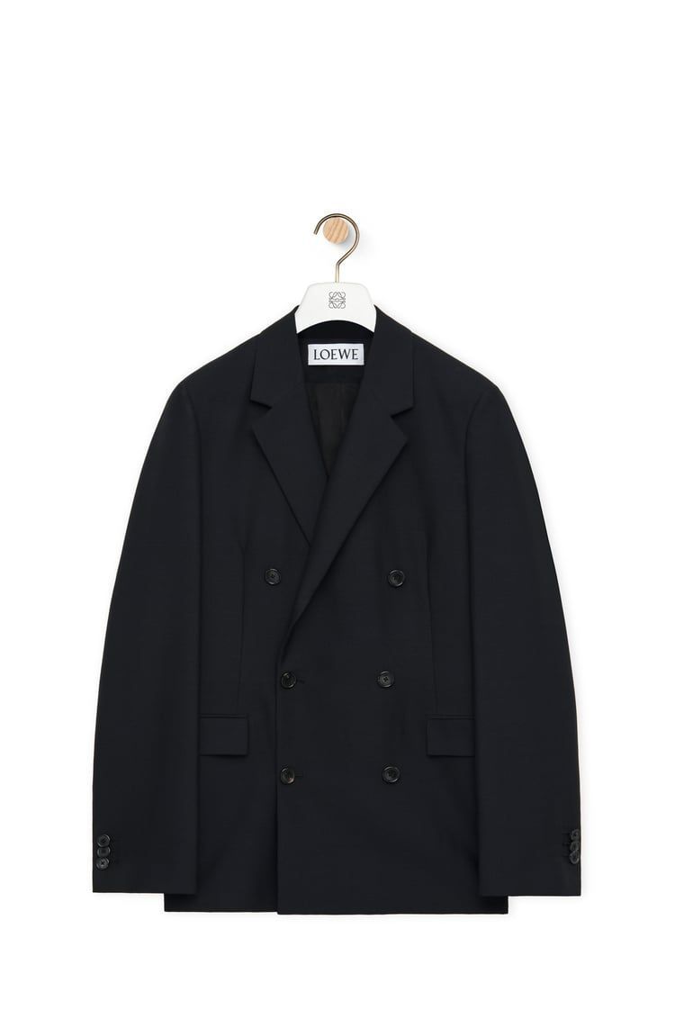 Double breasted jacket in wool and mohair