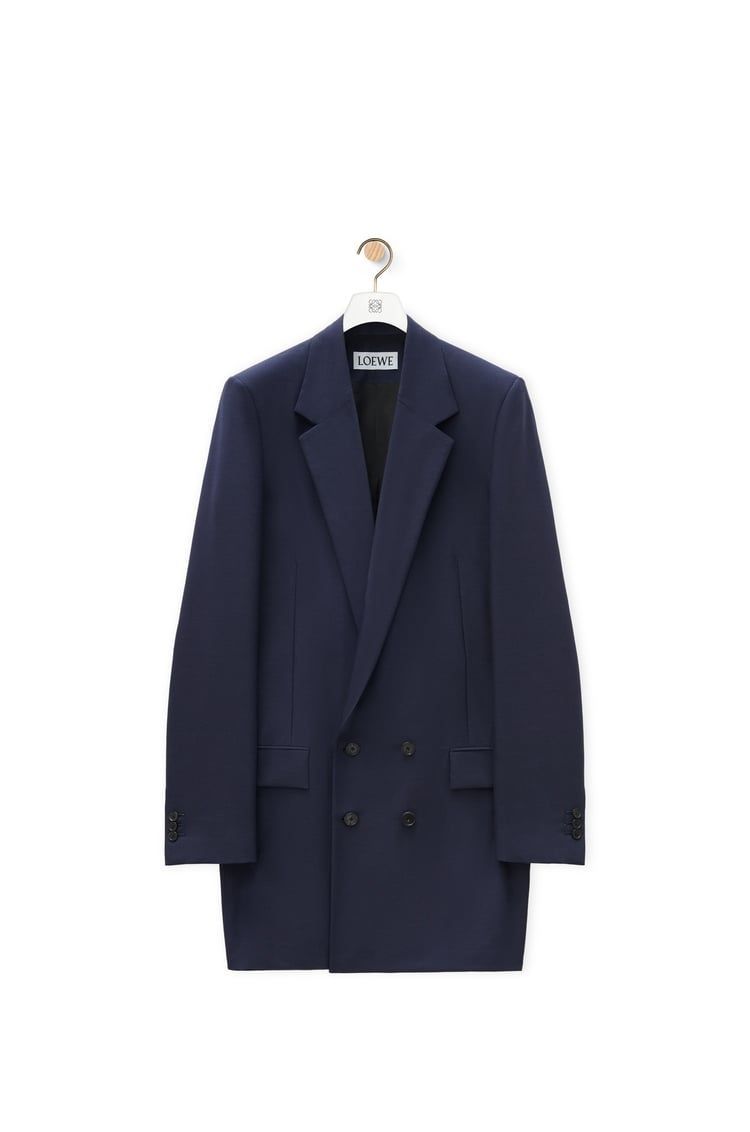 Double breasted jacket in wool and mohair