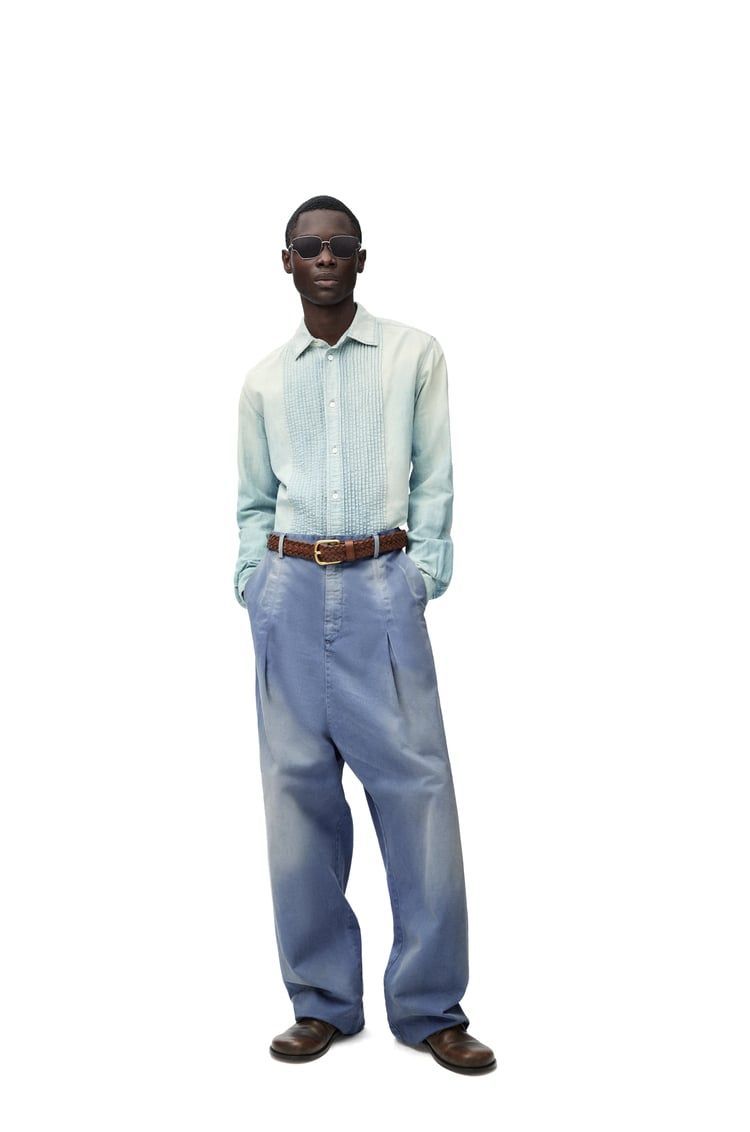 Low crotch trousers in cotton
