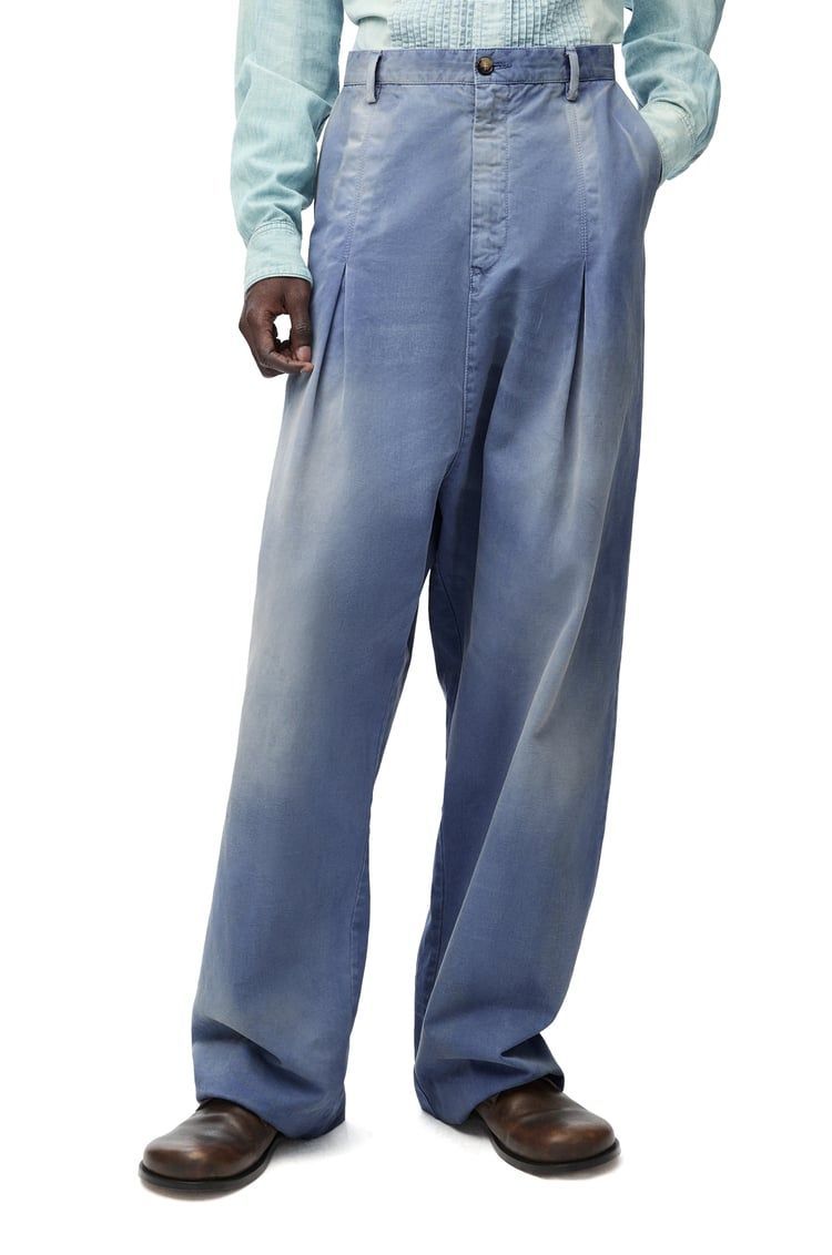 Low crotch trousers in cotton