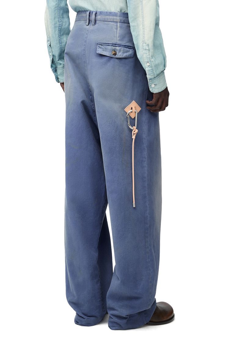 Low crotch trousers in cotton