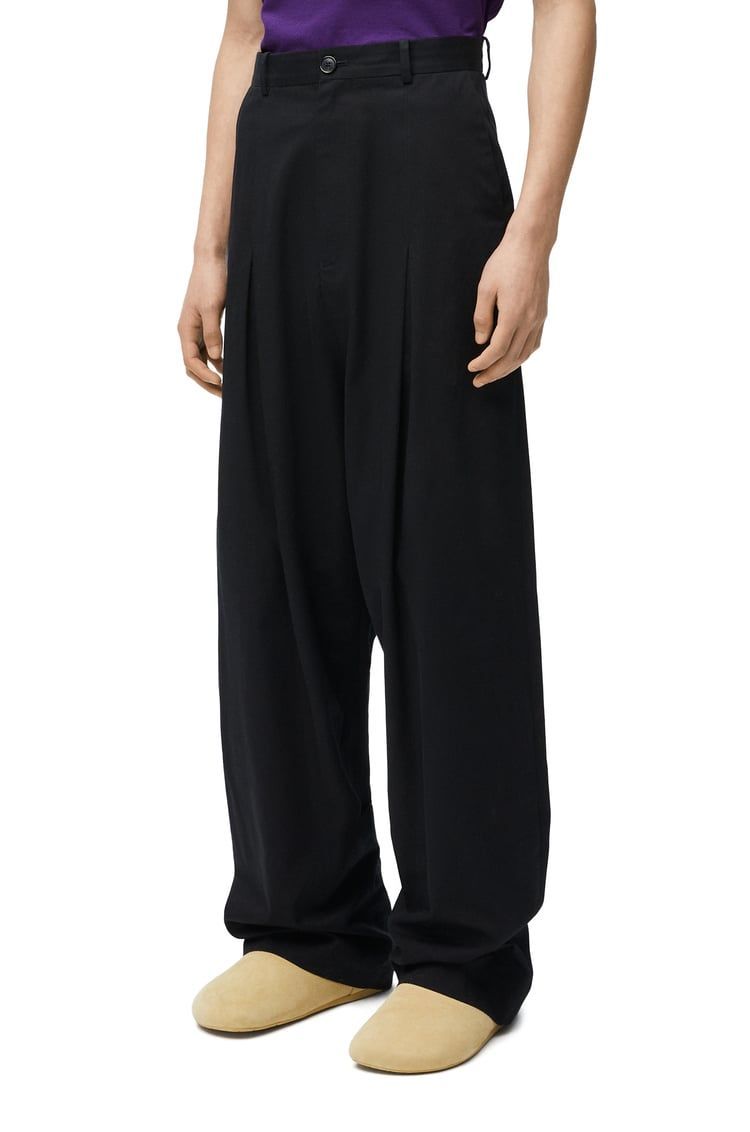 Low crotch trousers in cotton
