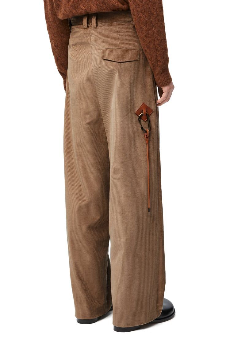 Low crotch trousers in cotton and cashmere