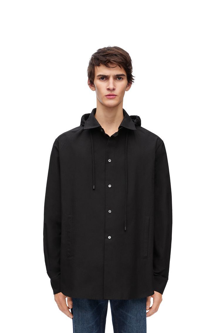 Hooded overshirt in cotton