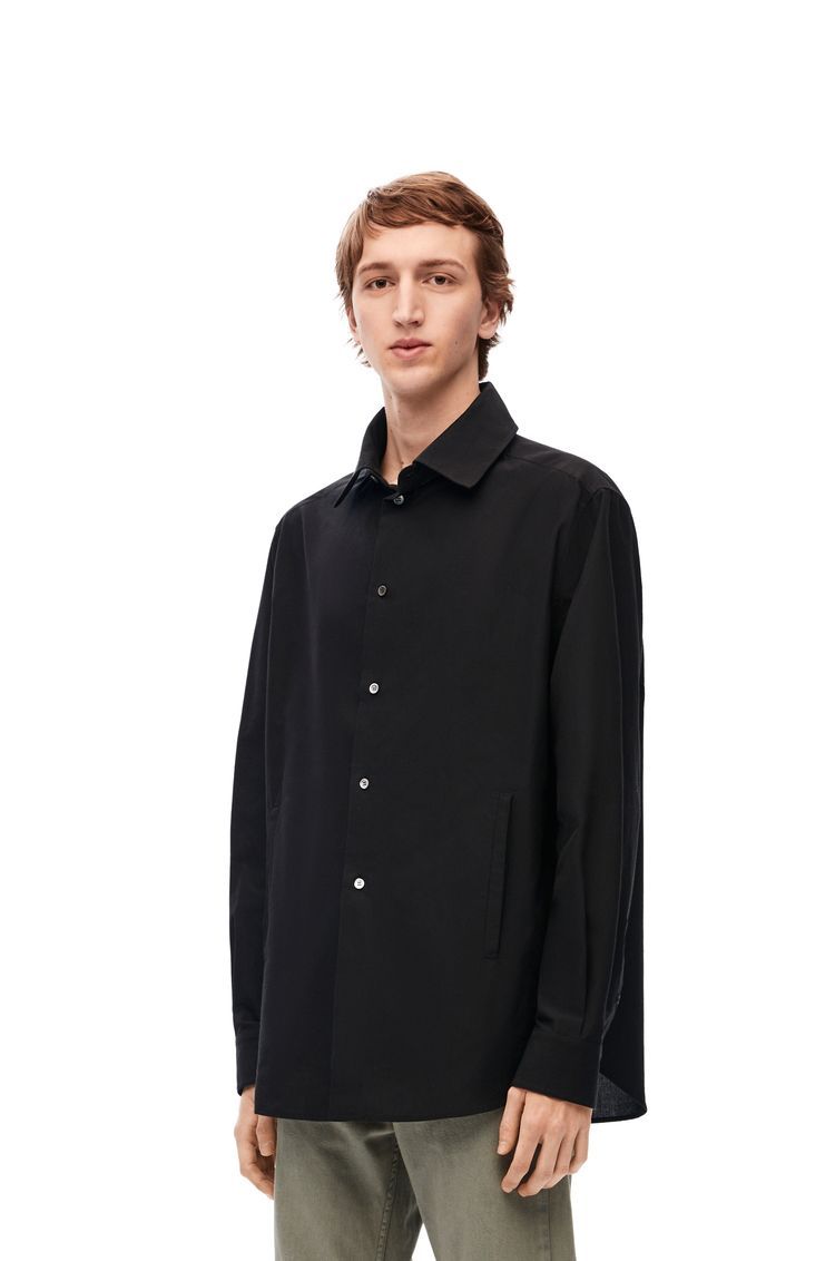 Hooded overshirt in cotton