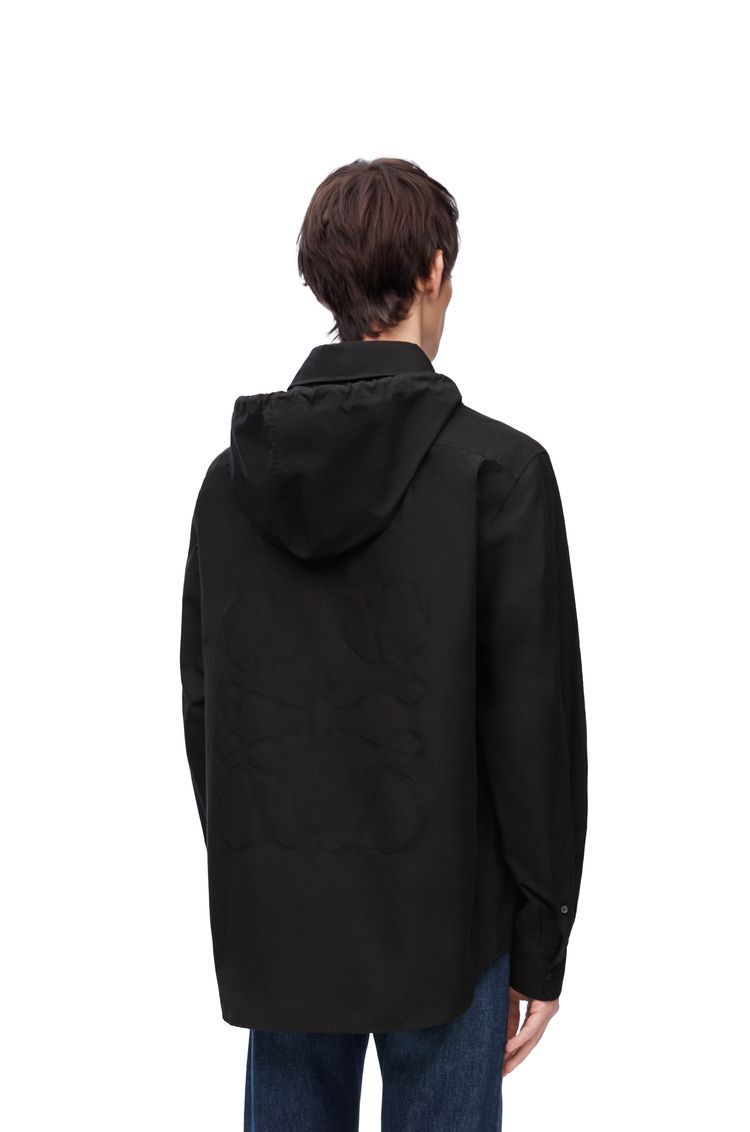 Hooded overshirt in cotton