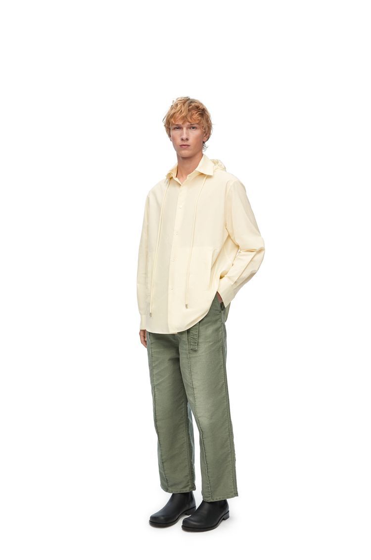 Hooded overshirt in cotton