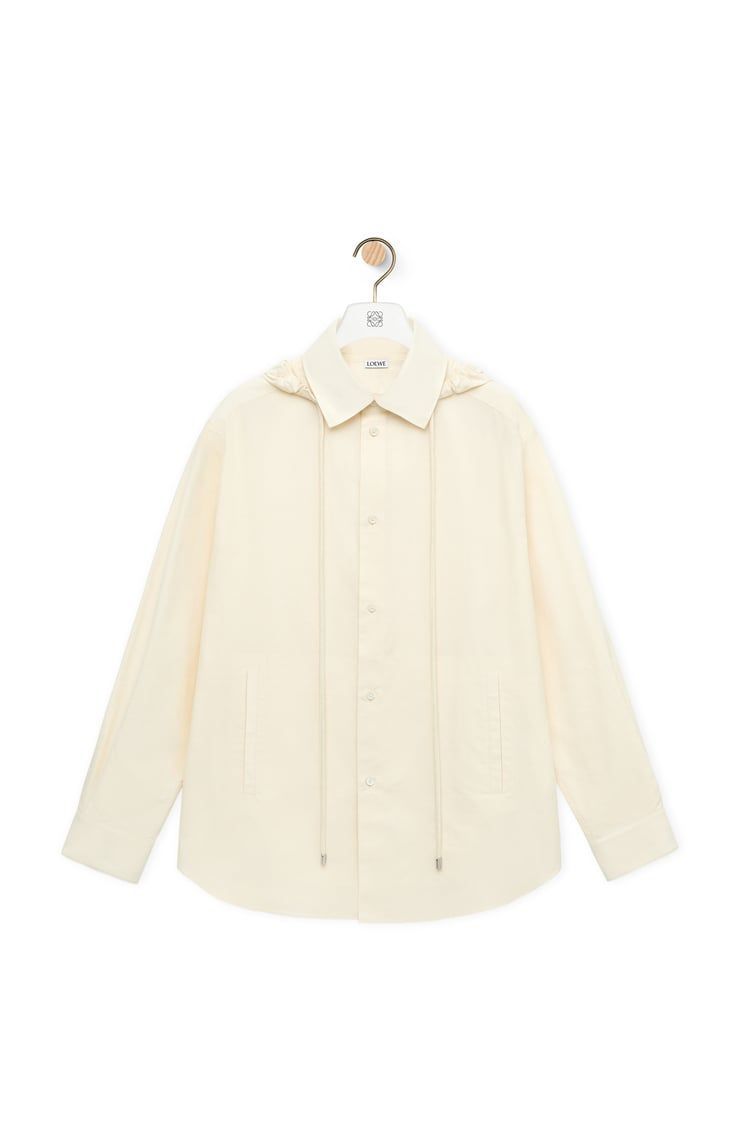 Hooded overshirt in cotton