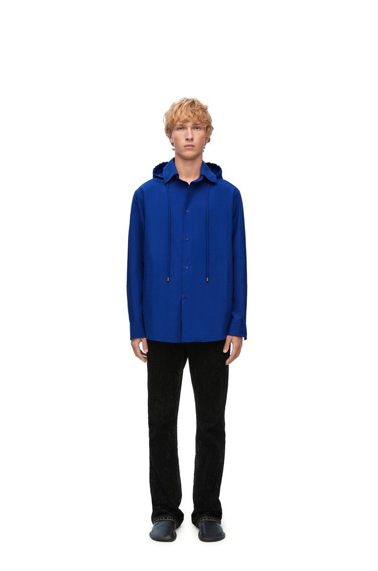 Hooded overshirt in cotton