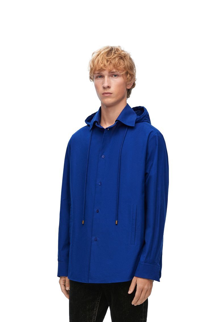 Hooded overshirt in cotton