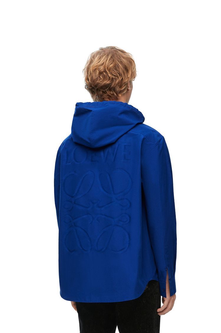 Hooded overshirt in cotton