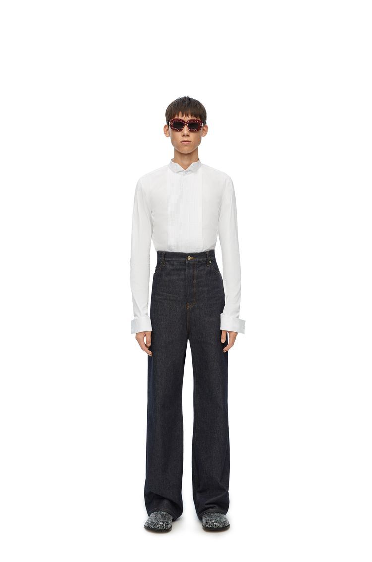 Pleated shirt in cotton