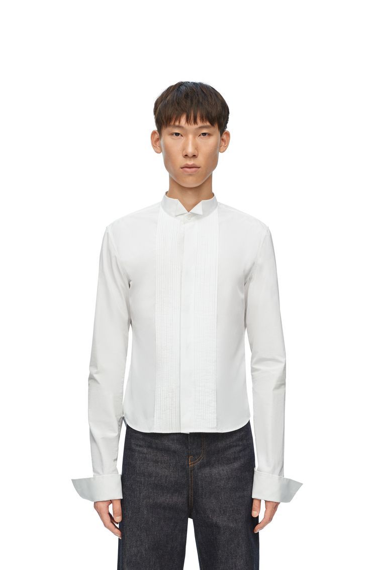 Pleated shirt in cotton