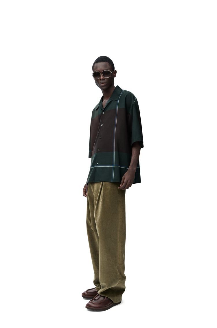 Short sleeve shirt in wool