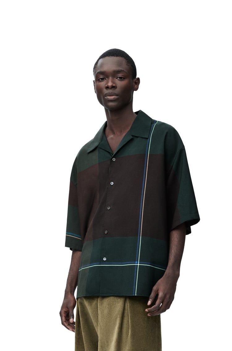 Short sleeve shirt in wool